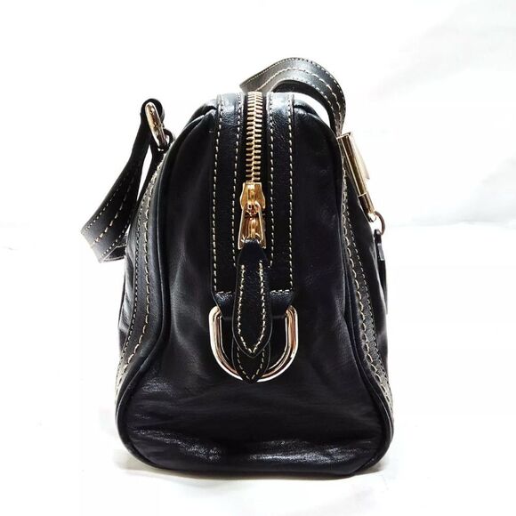 Auth Gucci Black Polished Leather Duchessa Boston Duffel Bag - Picture 3 of 9